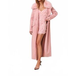 NEW LOVESHACKFANCY char long sleeve coat in orchid rose
